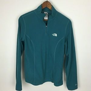 North Face turquoise half zip